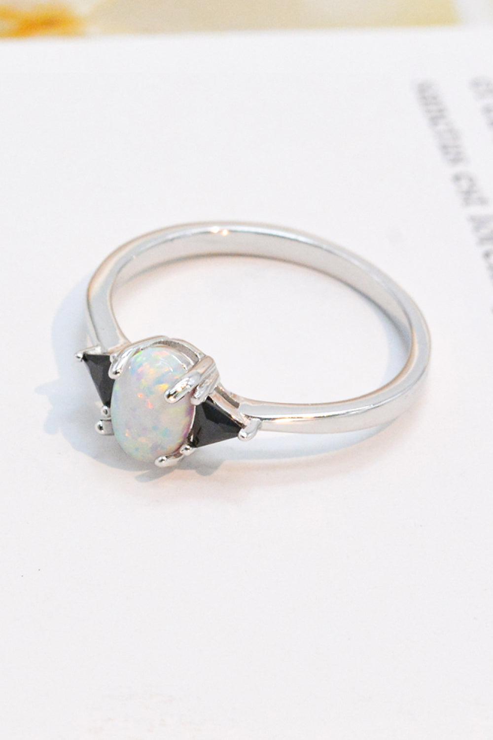 Contrast 925 Sterling Silver Opal Ring BLUE ZONE PLANET
