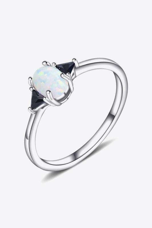 Contrast 925 Sterling Silver Opal Ring BLUE ZONE PLANET