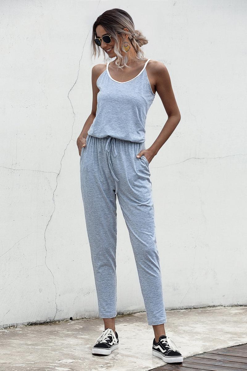 Contrast binding Cami Jumpsuit BLUE ZONE PLANET