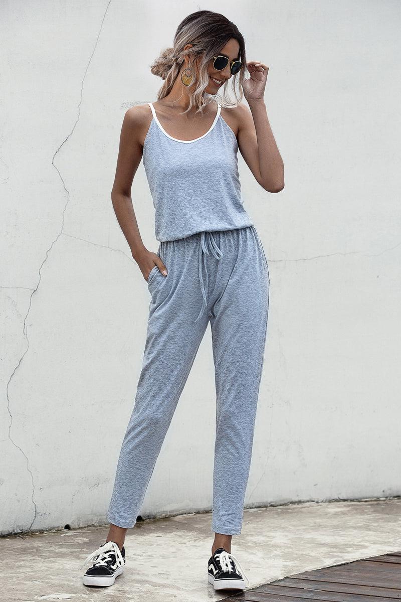 Contrast binding Cami Jumpsuit BLUE ZONE PLANET