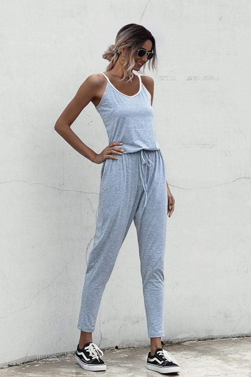Contrast binding Cami Jumpsuit BLUE ZONE PLANET