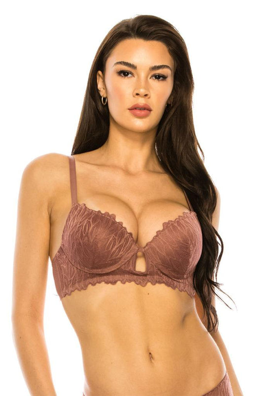 Coverage Lace Trim Bra Blue Zone Planet