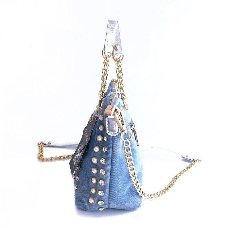 Cowgirl Diamond-studded One-shoulder Messenger Handbag Blue Zone Planet