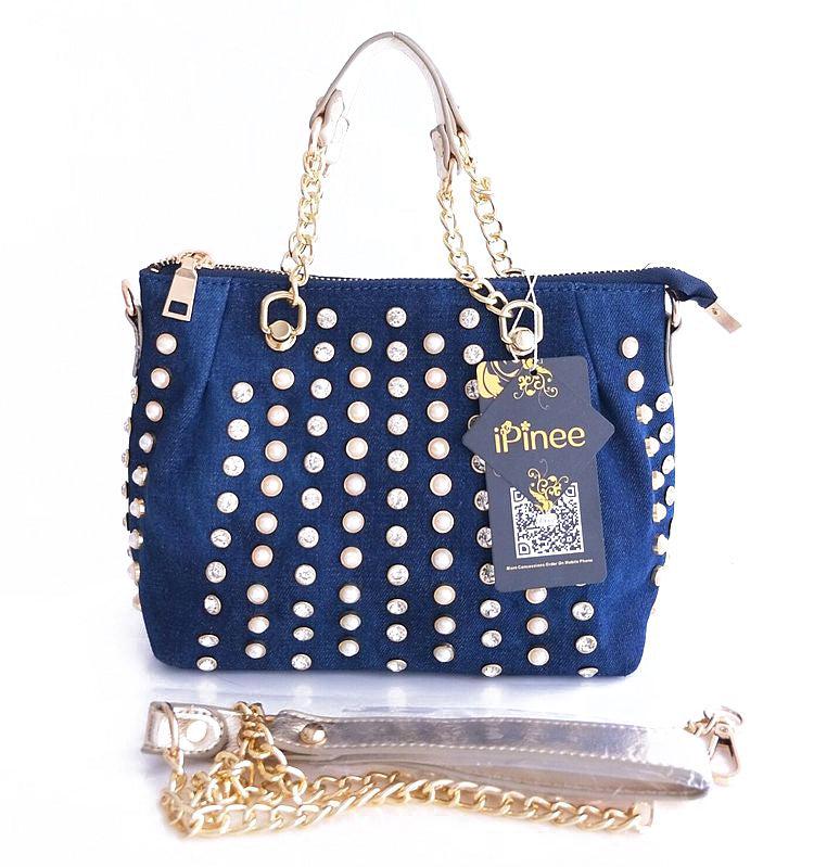 Cowgirl Diamond-studded One-shoulder Messenger Handbag Blue Zone Planet