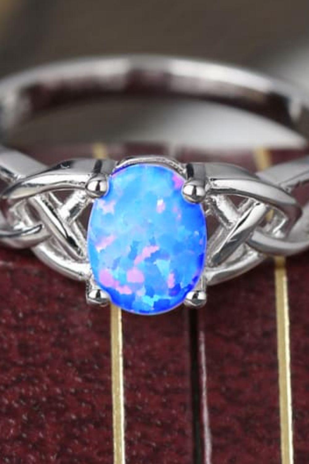 Crisscross 4-Prong Opal Ring BLUE ZONE PLANET
