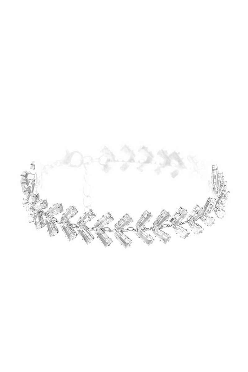Crystal Baguette Trail Bracelet-[Adult]-[Female]-Silver-Blue Zone Planet