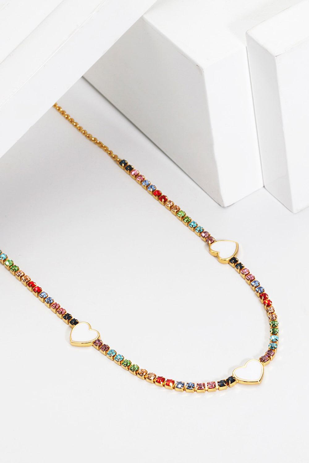 Crystal Heart Necklace-TOPS / DRESSES-[Adult]-[Female]-Multi-One Size-2022 Online Blue Zone Planet