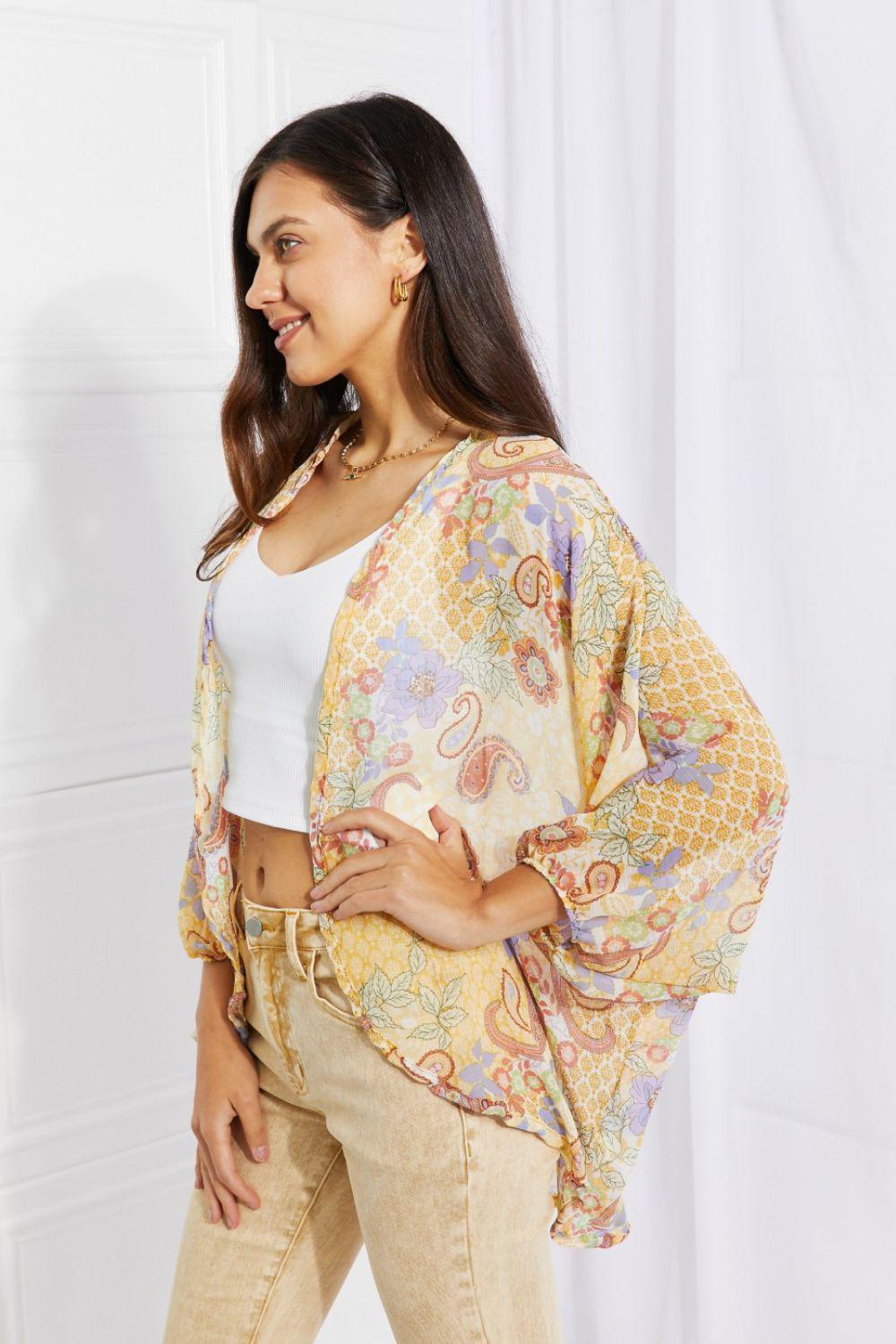 Culture Code Full Size Lasting Love Paisley Kimono BLUE ZONE PLANET