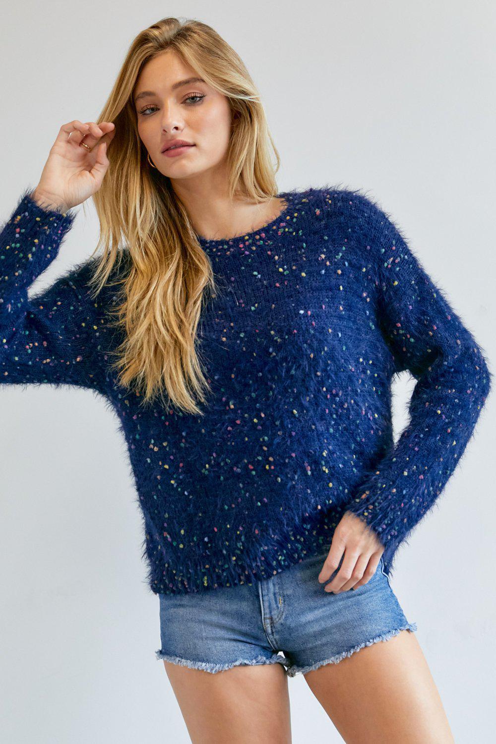 Cute Multi Color Polak Dot Sweater-[Adult]-[Female]-Blue Zone Planet