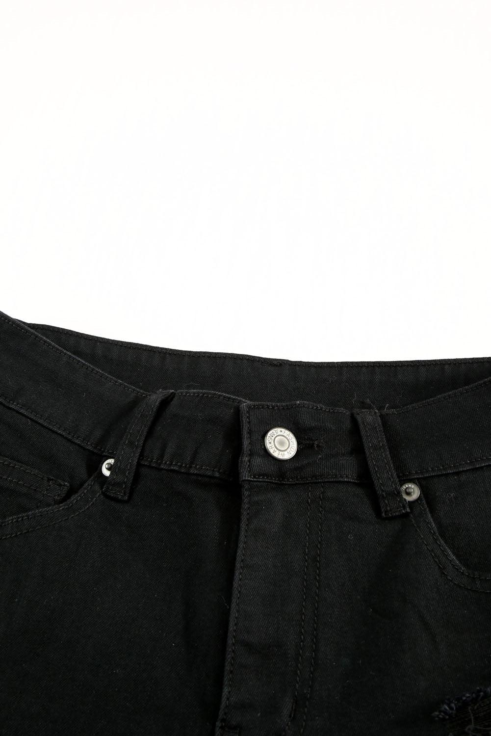 Distressed Cuffed Denim Shorts-TOPS / DRESSES-[Adult]-[Female]-Blue Zone Planet