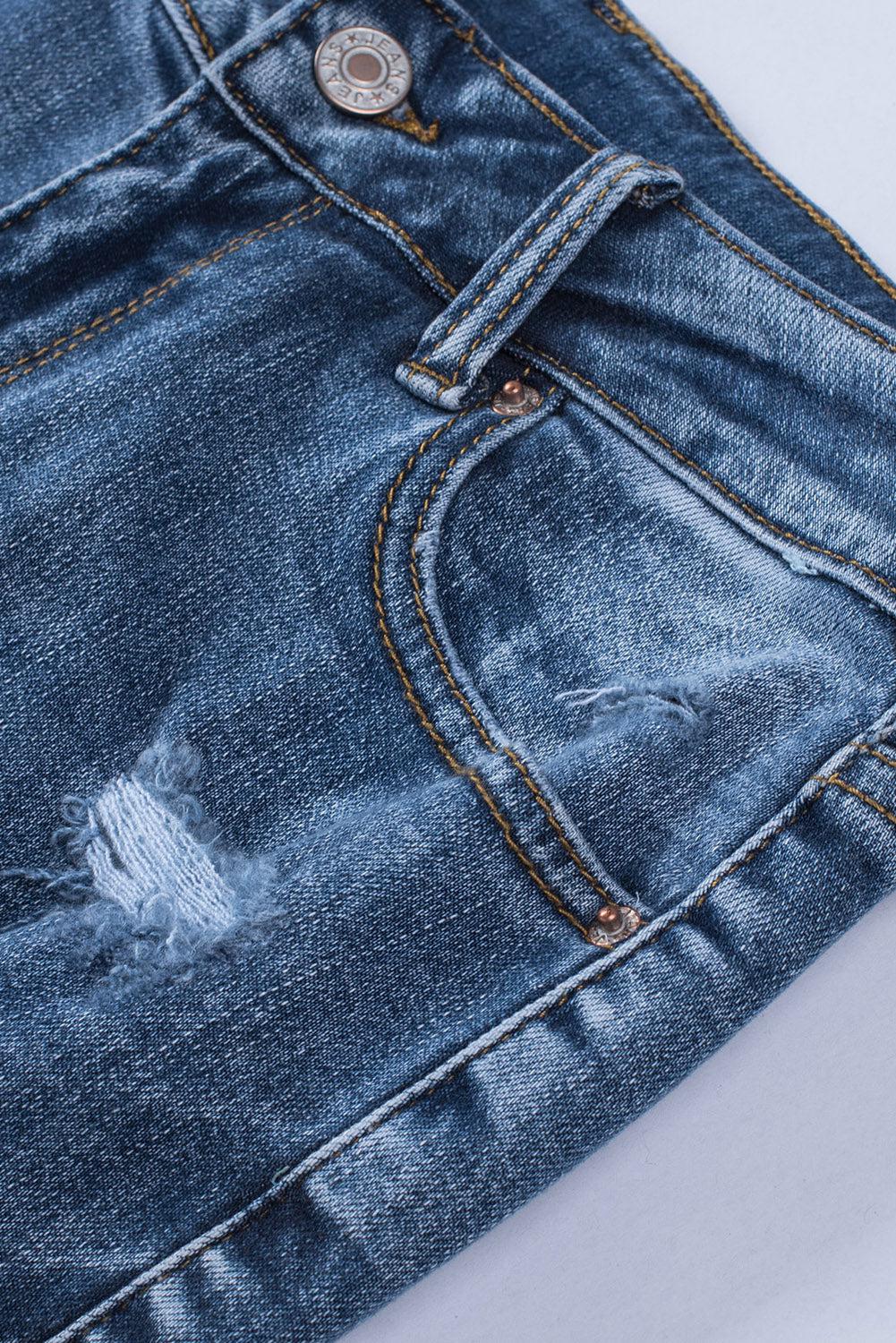 Distressed Frayed Hem Cropped Jeans-TOPS / DRESSES-[Adult]-[Female]-Blue Zone Planet
