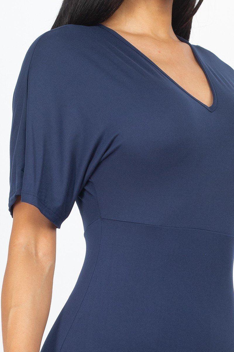 Dolman Sleeves Solid Mini Dress-TOPS / DRESSES-[Adult]-[Female]-Blue Zone Planet