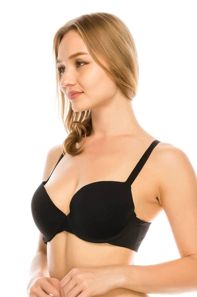 Double Push Up with Underwire in Black-BRAS-[Adult]-[Female]-Blue Zone Planet