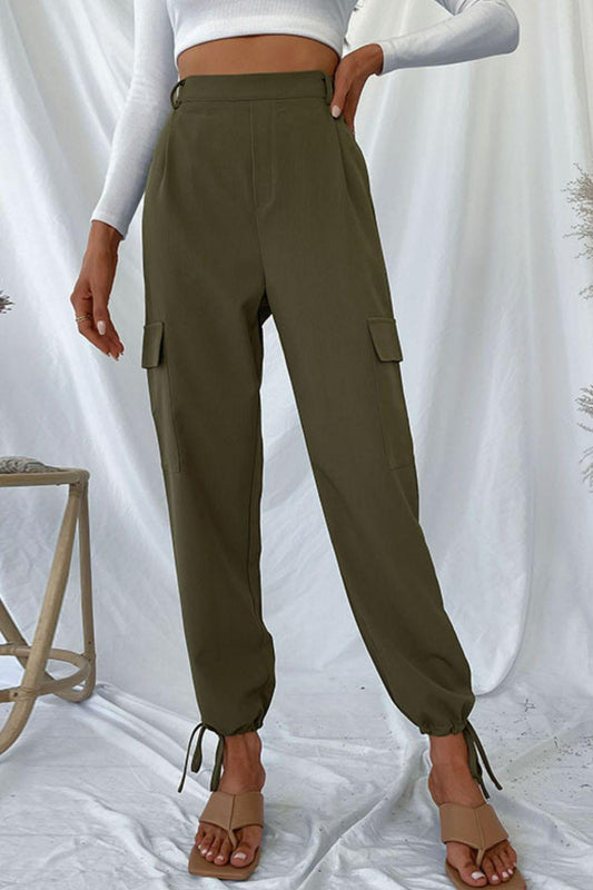 Drawstring Ankle Cargo Pants BLUE ZONE PLANET