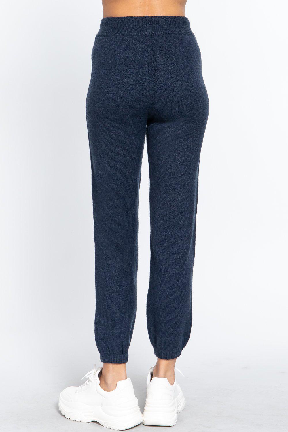 Drawstring Sweater Long Pants-[Adult]-[Female]-Blue Zone Planet