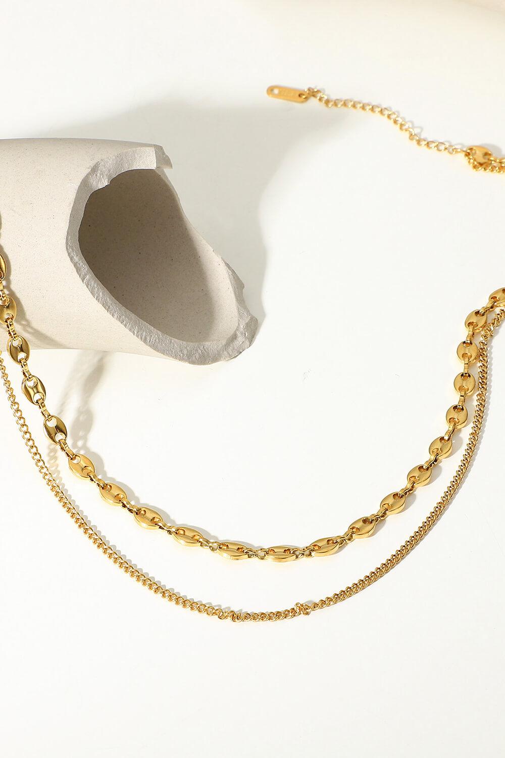 Dreaming of You Gold-Plated Double-Layered Necklace BLUE ZONE PLANET