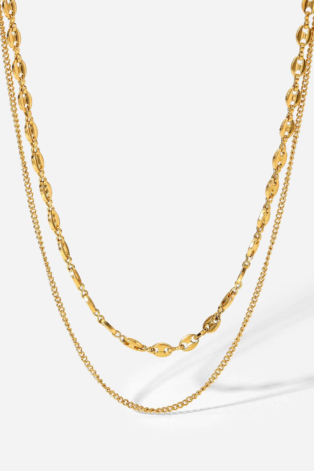 Dreaming of You Gold-Plated Double-Layered Necklace BLUE ZONE PLANET