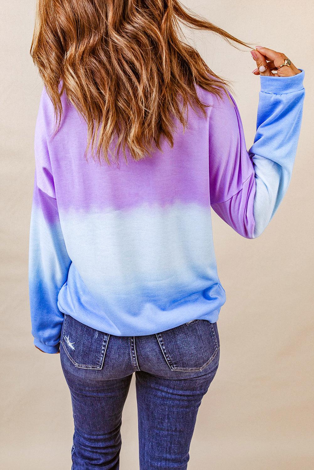 Drop Shoulder Round Neck Sweatshirt BLUE ZONE PLANET