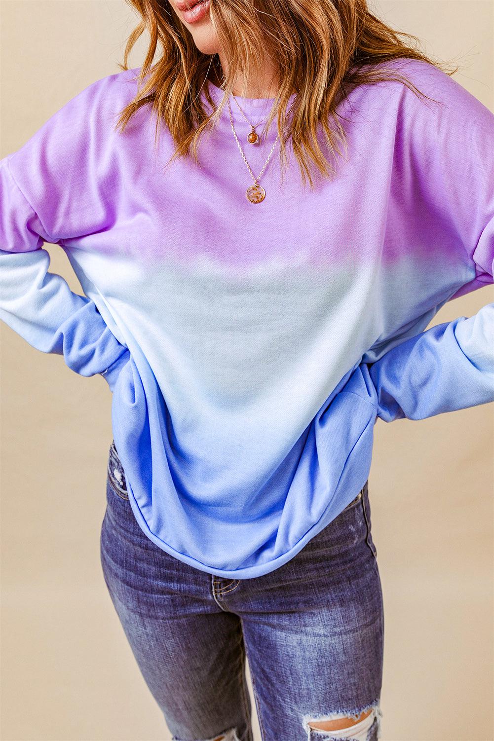 Drop Shoulder Round Neck Sweatshirt BLUE ZONE PLANET