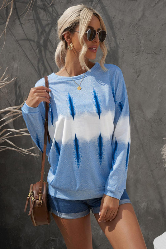 Drop Shoulder Round Neck Sweatshirt BLUE ZONE PLANET