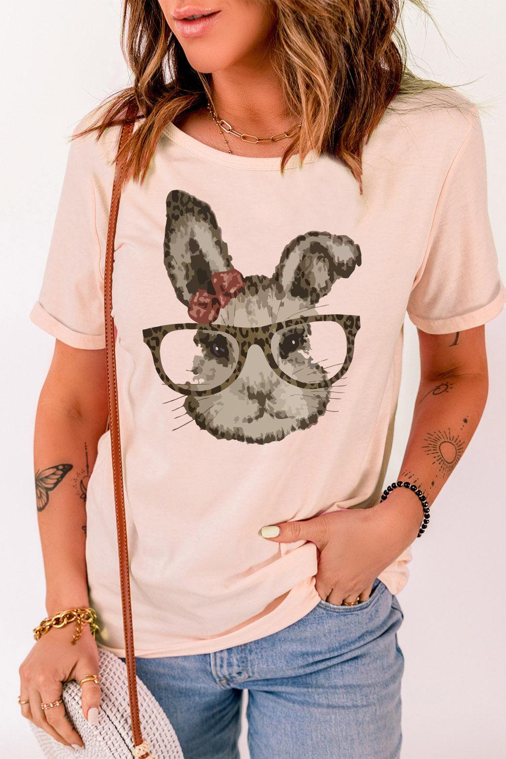Easter Bunny Graphic Cuffed T-Shirt BLUE ZONE PLANET