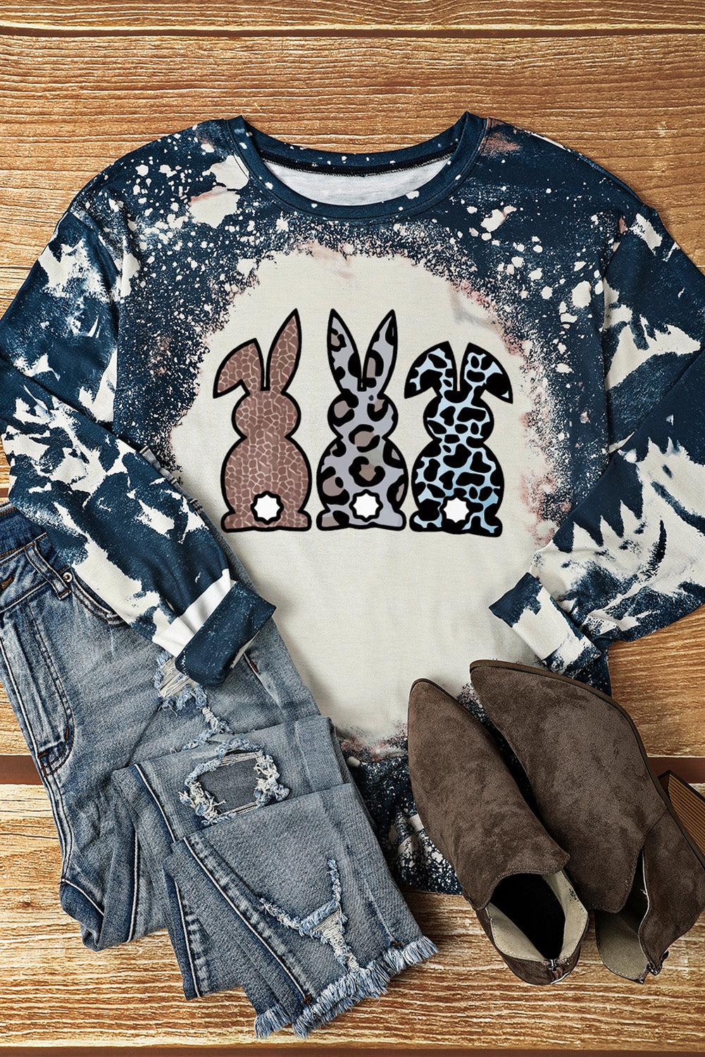 Easter Bunny Graphic Long-Sleeve Top BLUE ZONE PLANET