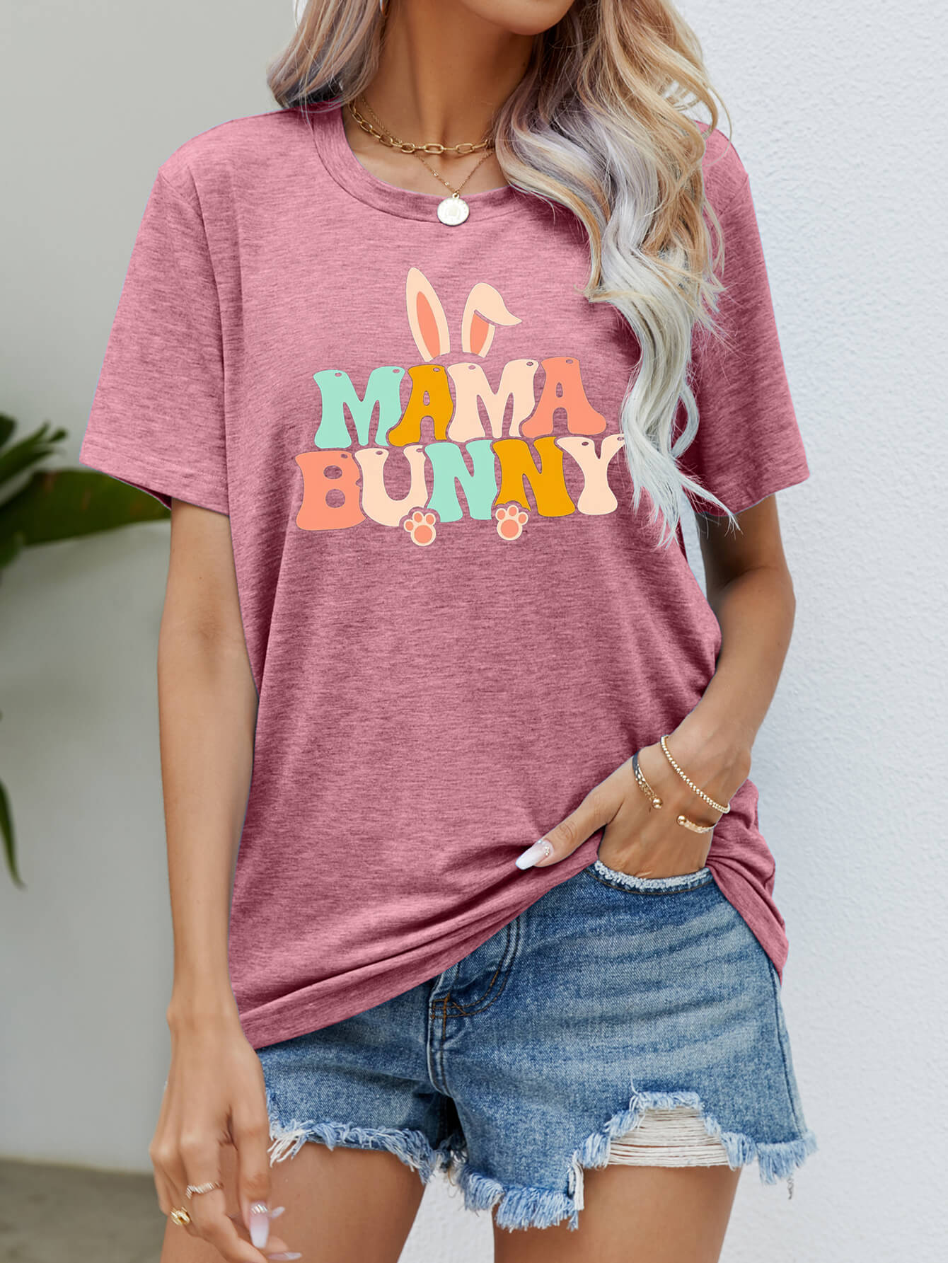 Easter MAMA BUNNY Tee Shirt BLUE ZONE PLANET