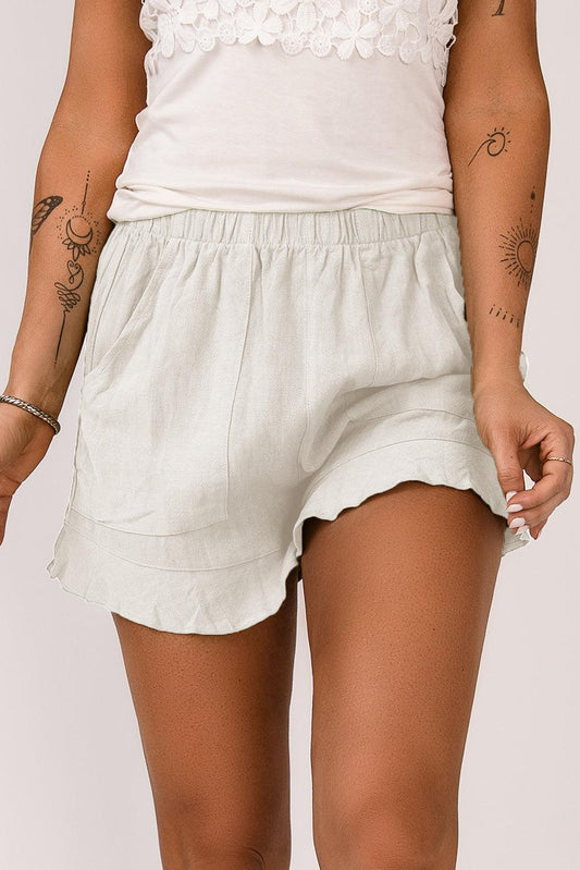 Elastic Waist Pocketed Shorts BLUE ZONE PLANET