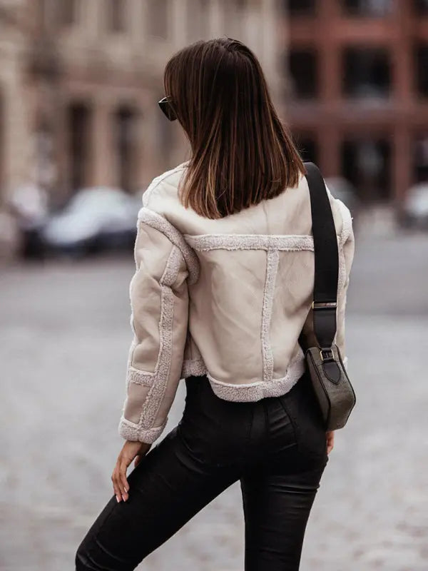 Elegant fur long sleeve coat BLUE ZONE PLANET