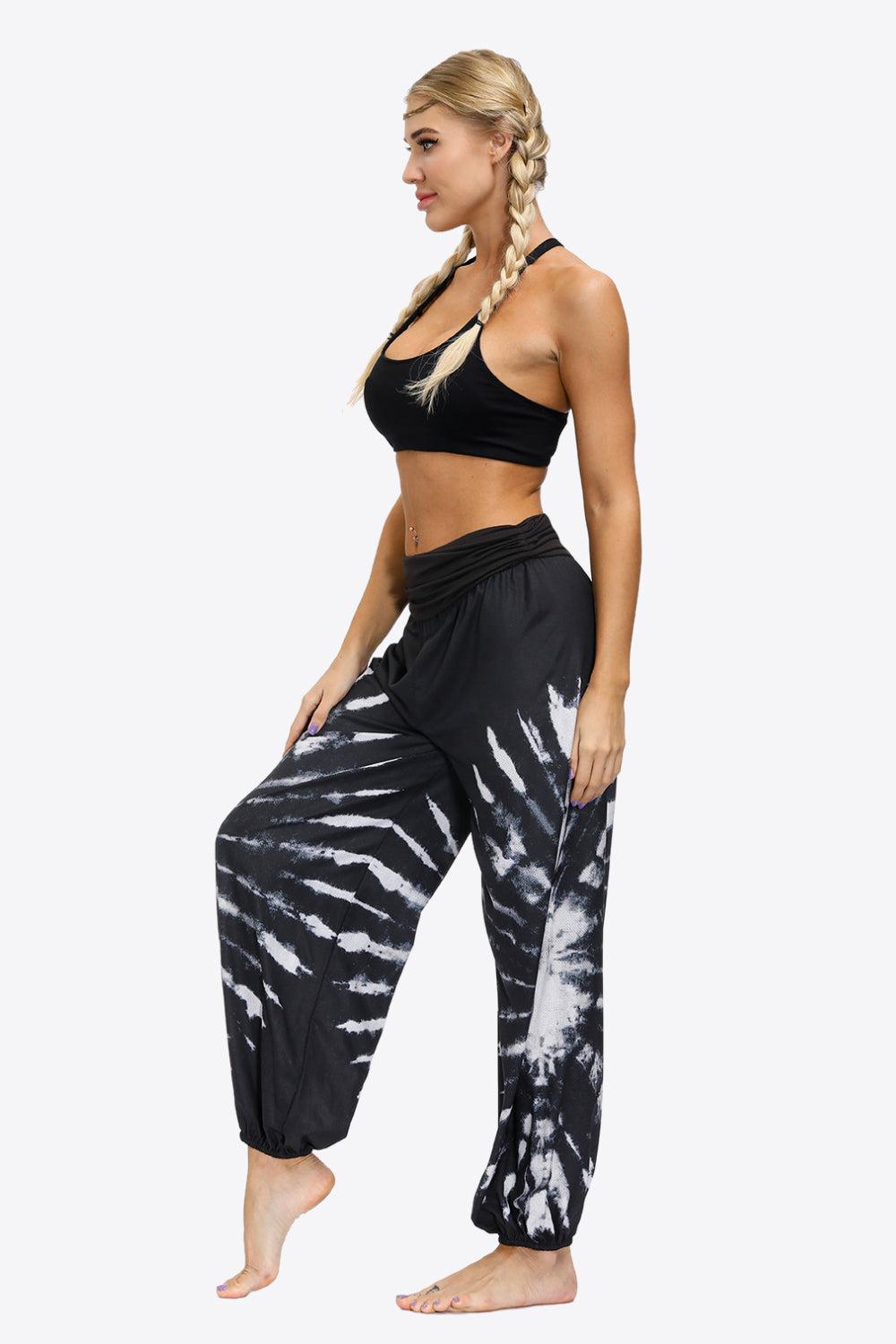 Exotic Style Printed Ruched Pants BLUE ZONE PLANET