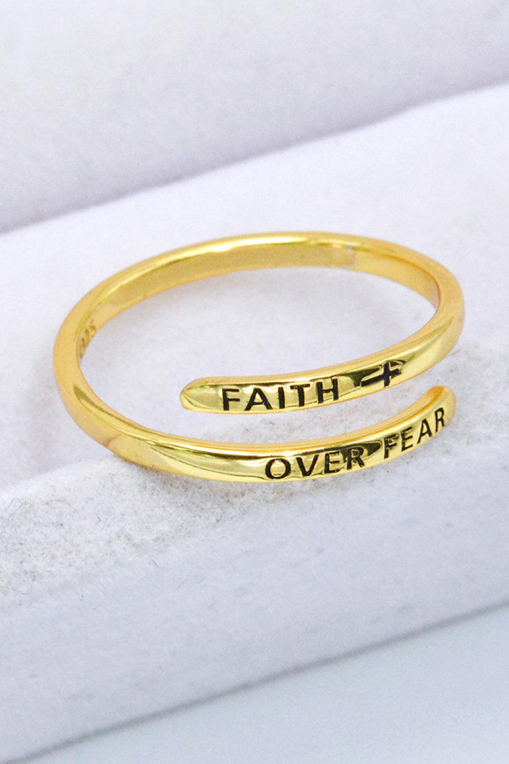 FAITH OVER FEAR Bypass Ring BLUE ZONE PLANET