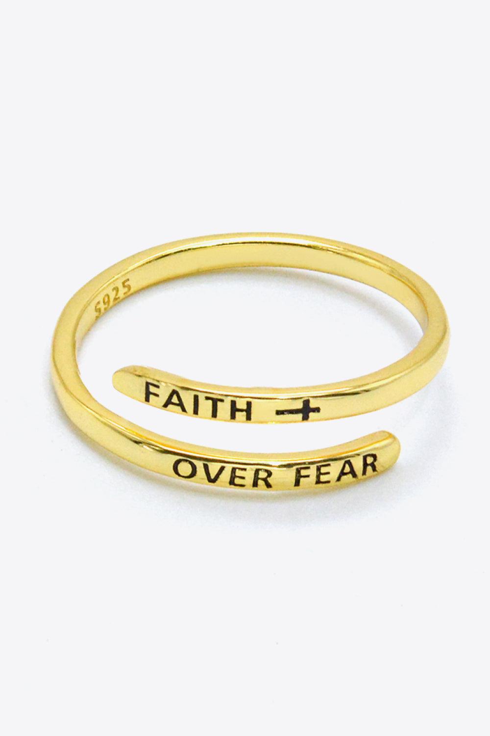 FAITH OVER FEAR Bypass Ring BLUE ZONE PLANET