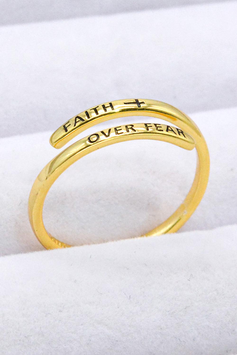 FAITH OVER FEAR Bypass Ring BLUE ZONE PLANET