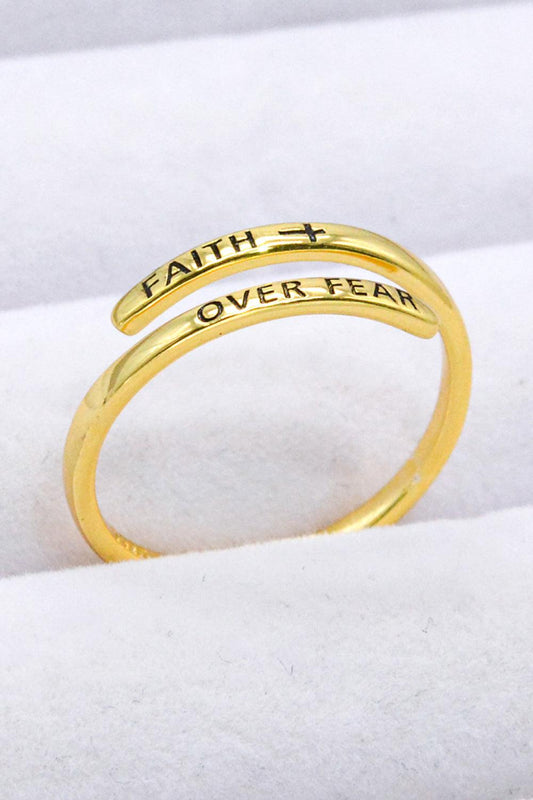 FAITH OVER FEAR Bypass Ring BLUE ZONE PLANET