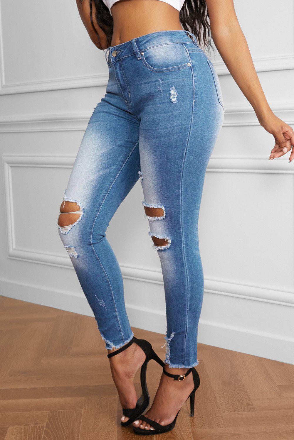 Faded Mid High Rise Jeans BLUE ZONE PLANET
