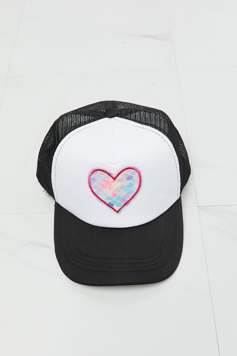 Fame Falling For You Trucker Hat in Black BLUE ZONE PLANET