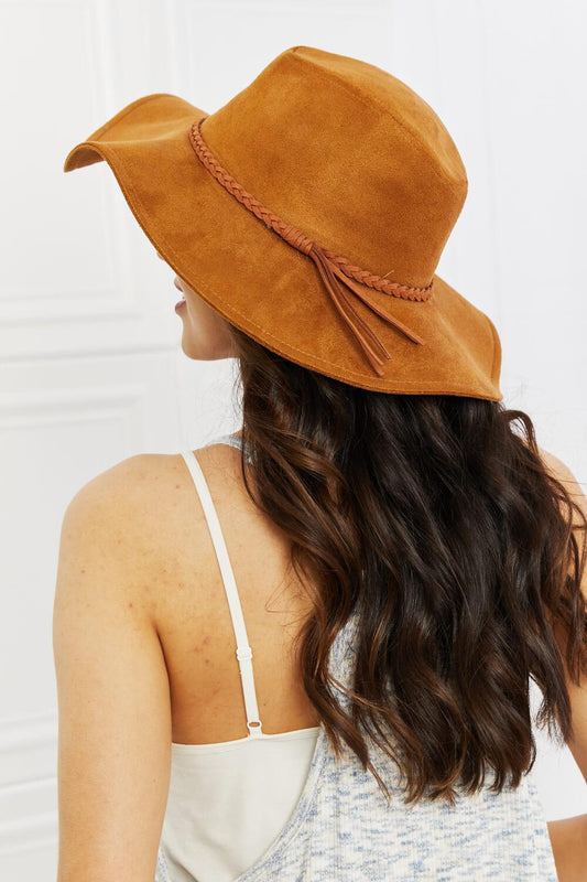 Fame Forever My Moment Suede Fedor Hat in Brown-TOPS / DRESSES-[Adult]-[Female]-Caramel-One Size-2022 Online Blue Zone Planet