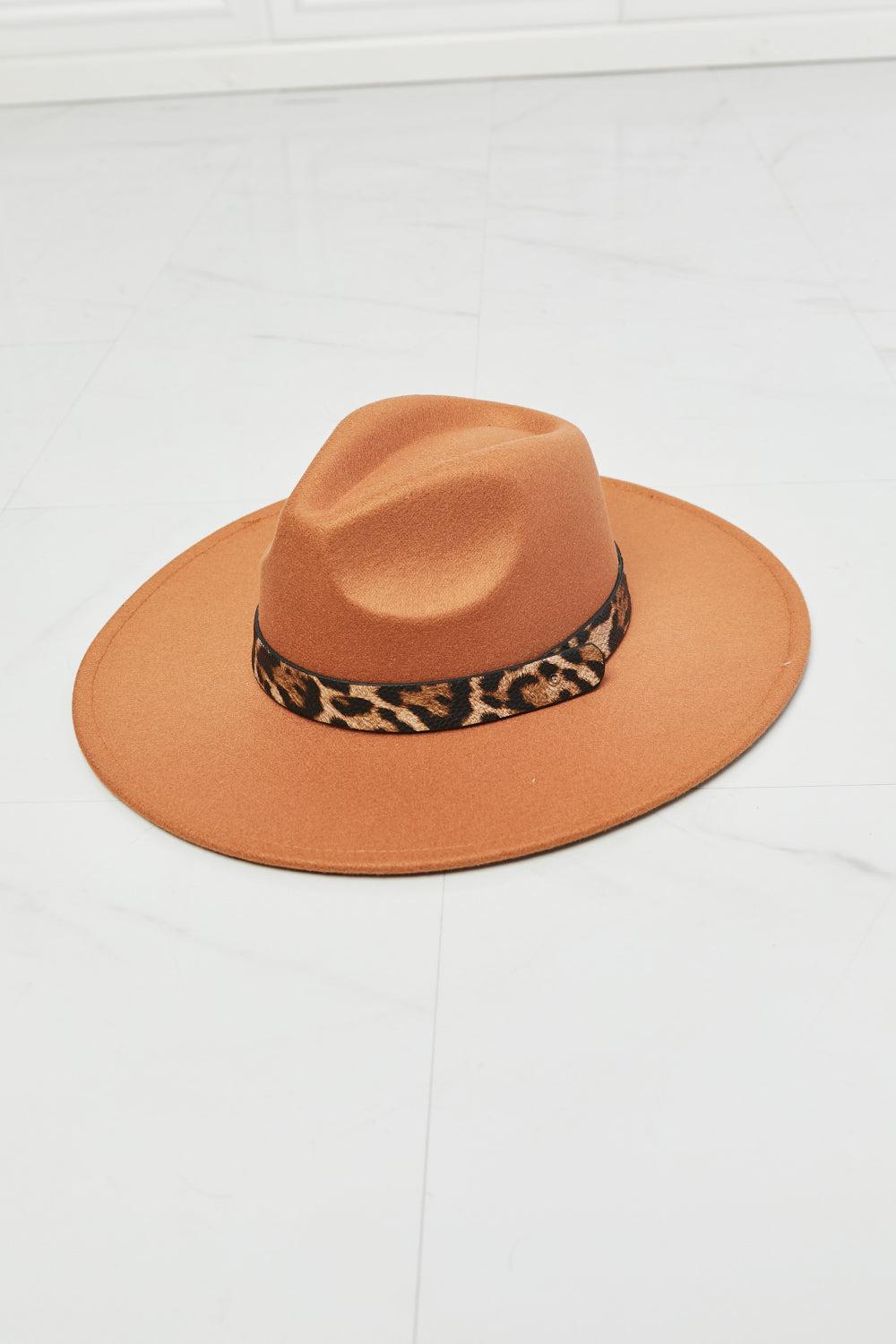 Fame In The Wild Leopard Detail Fedora Hat BLUE ZONE PLANET