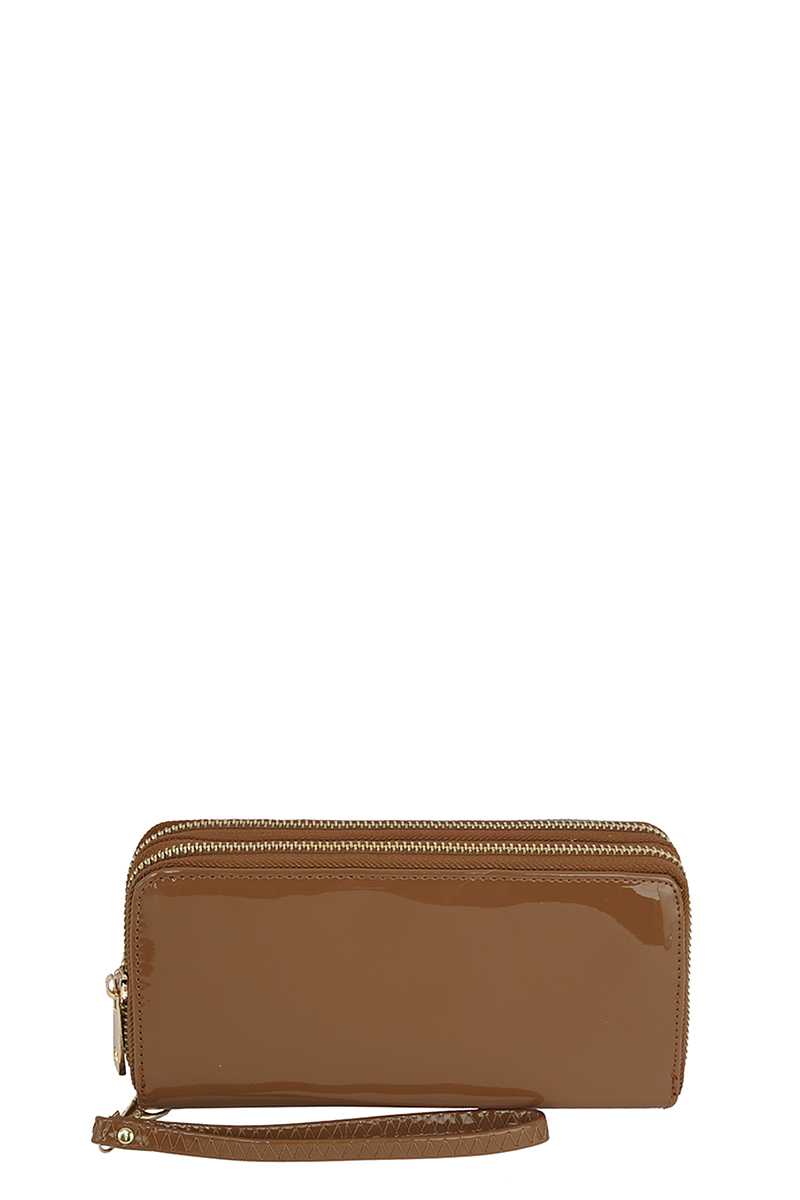 Fashion Smooth Glossy Color Hand Wallet-[Adult]-[Female]-Blue Zone Planet