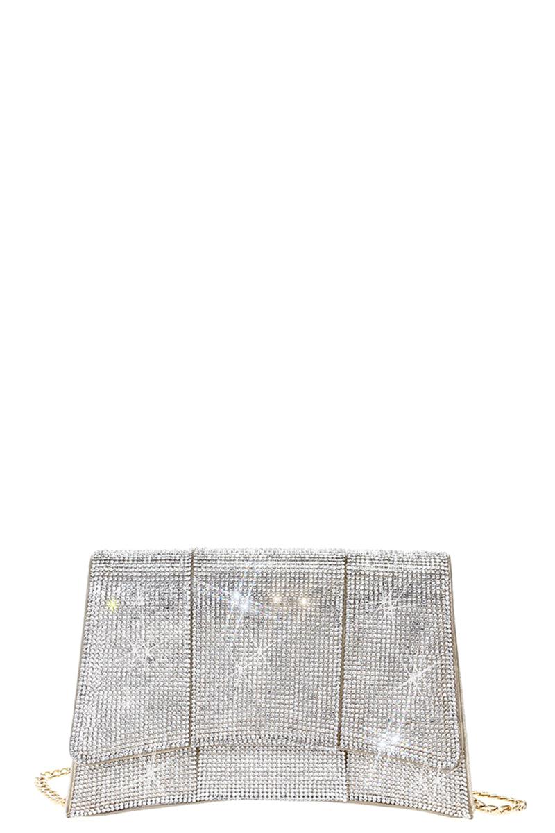 Fashion Square Curve Rhinestone Chic Crossbody Bag-[Adult]-[Female]-Blue Zone Planet