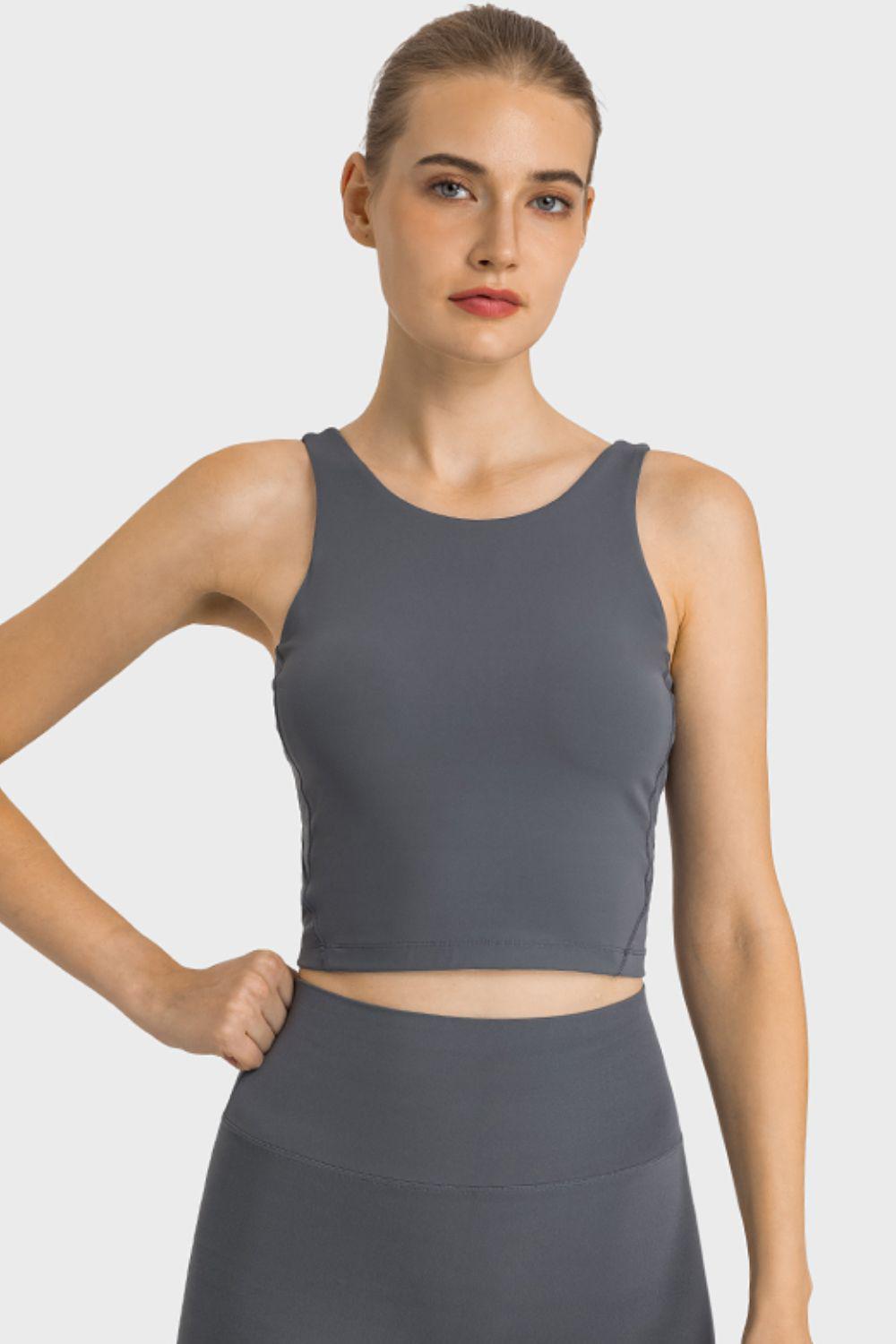 Feel Like Skin Highly Stretchy Cropped Sports Tank BLUE ZONE PLANET