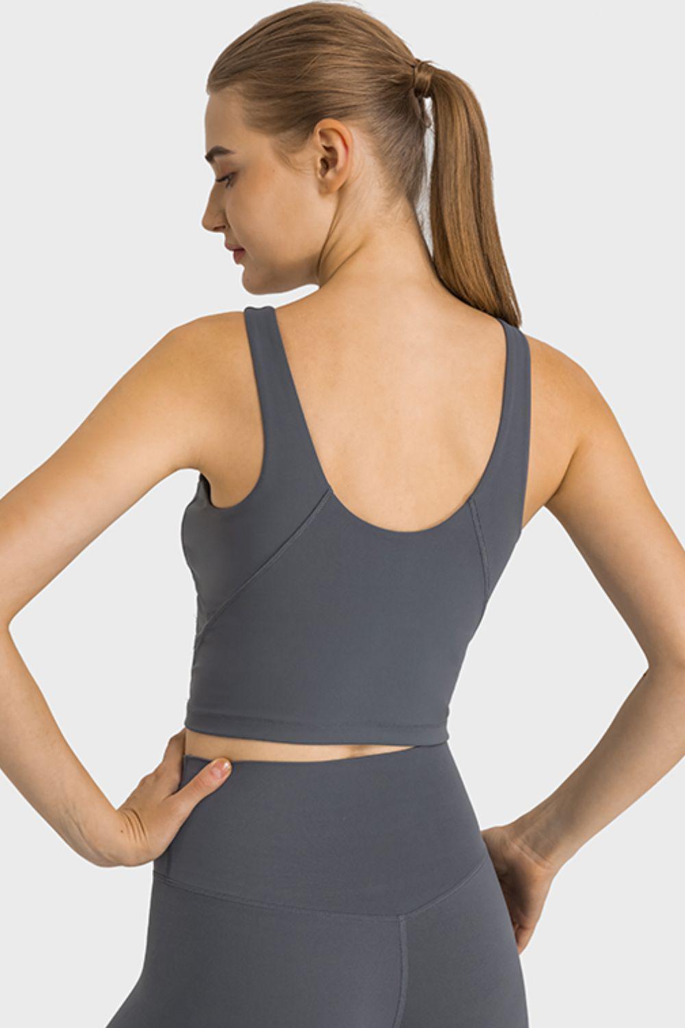 Feel Like Skin Highly Stretchy Cropped Sports Tank BLUE ZONE PLANET