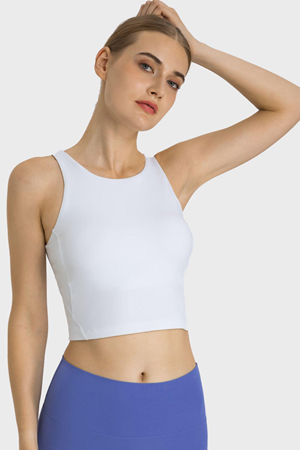 Feel Like Skin Highly Stretchy Cropped Sports Tank BLUE ZONE PLANET