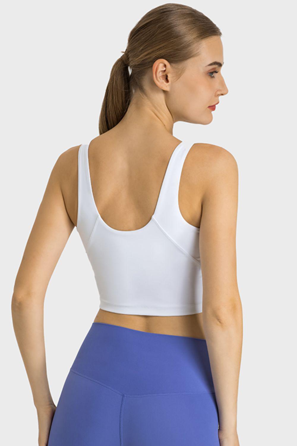 Feel Like Skin Highly Stretchy Cropped Sports Tank BLUE ZONE PLANET