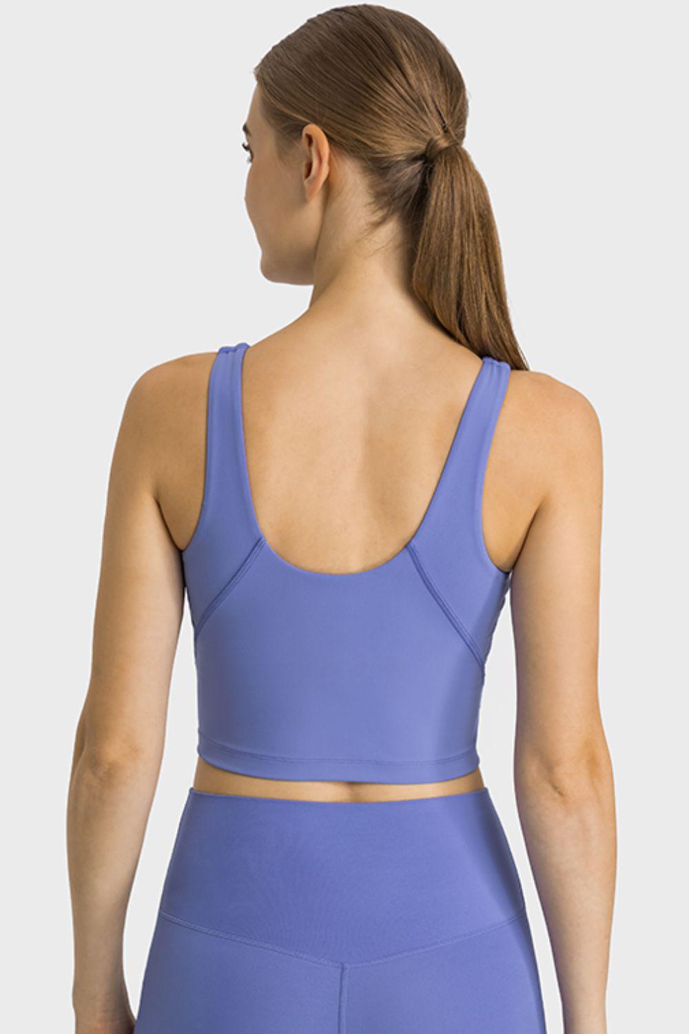 Feel Like Skin Highly Stretchy Cropped Sports Tank BLUE ZONE PLANET