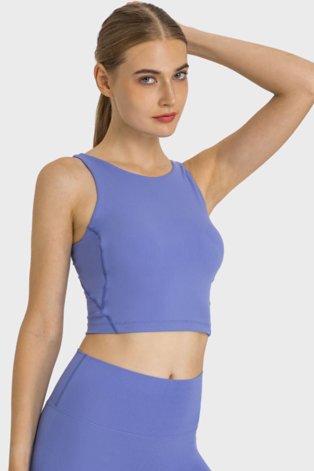 Feel Like Skin Highly Stretchy Cropped Sports Tank BLUE ZONE PLANET