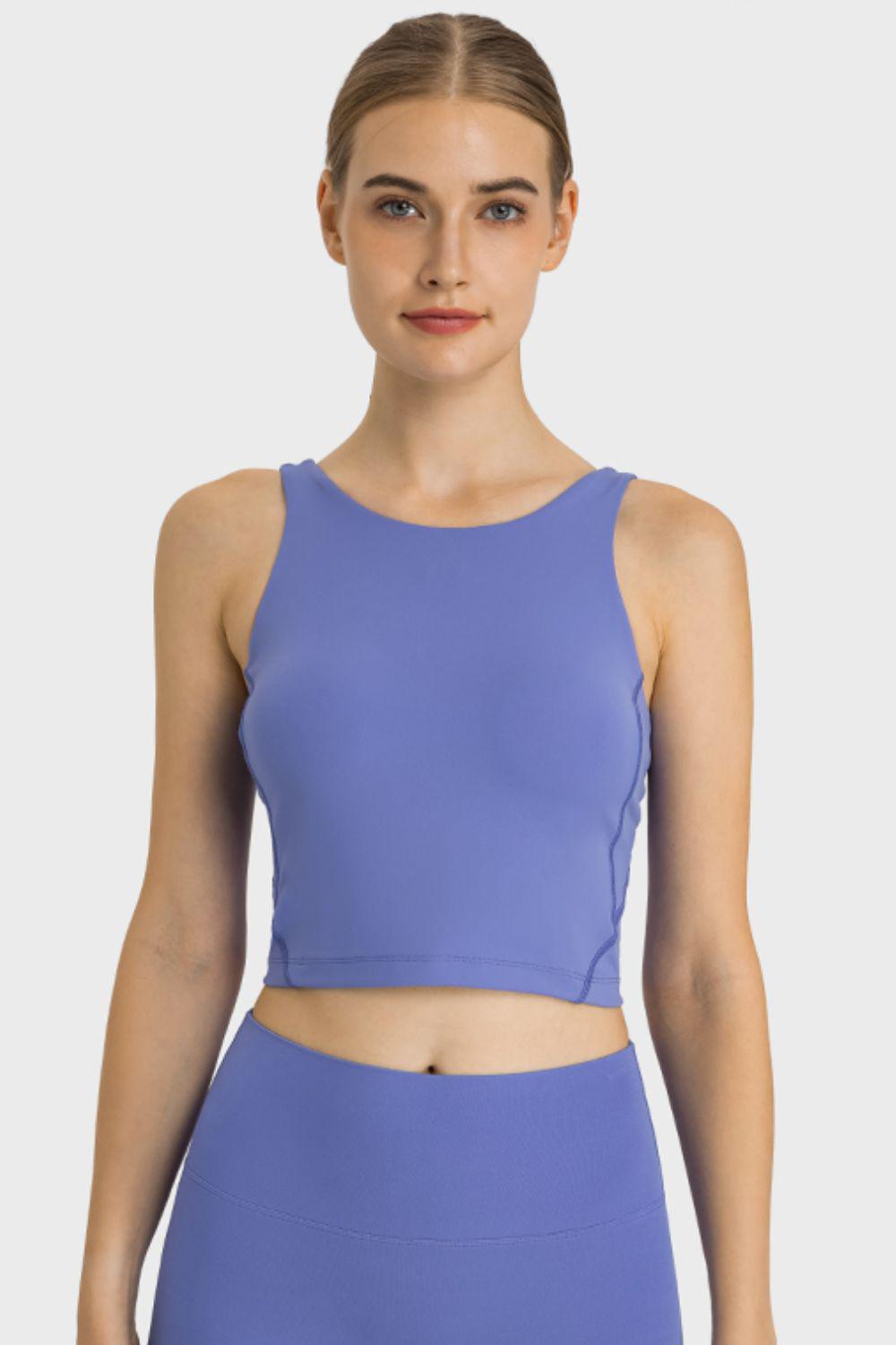 Feel Like Skin Highly Stretchy Cropped Sports Tank BLUE ZONE PLANET