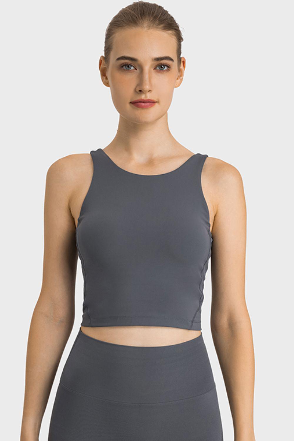 Feel Like Skin Highly Stretchy Cropped Sports Tank BLUE ZONE PLANET