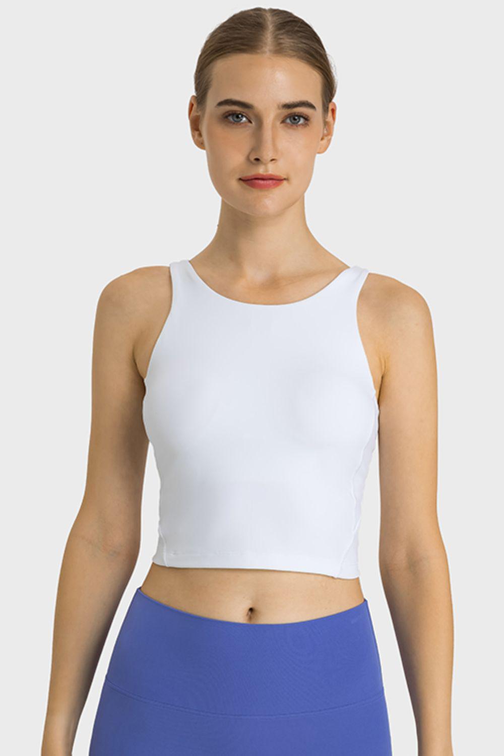 Feel Like Skin Highly Stretchy Cropped Sports Tank BLUE ZONE PLANET