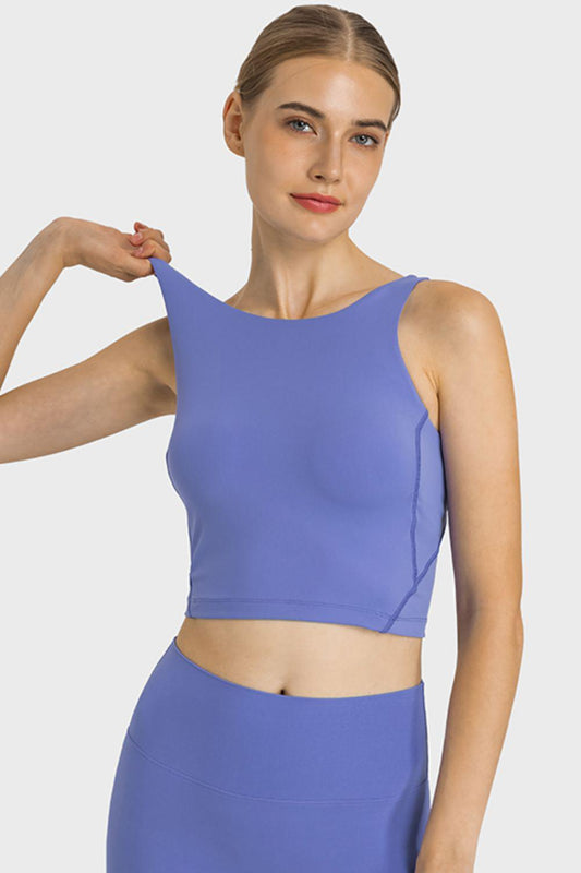 Feel Like Skin Highly Stretchy Cropped Sports Tank BLUE ZONE PLANET